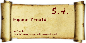 Supper Arnold névjegykártya